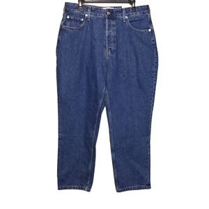 Everlane The Curvy 90s Cheeky Straight Jeans Sz 33 High Rise Ankle Cropped Denim